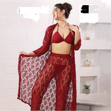 Comfortable Light Weight Red Fishnet - Free Size A Cup