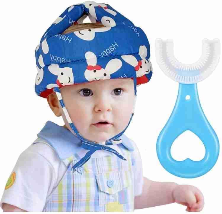 Baby Printed Helmet and Toothbrush Set 2 Pc Baby Care Essential