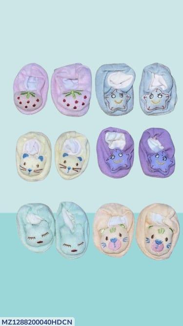 Baby Faleece Booties Pair Pack Of 6