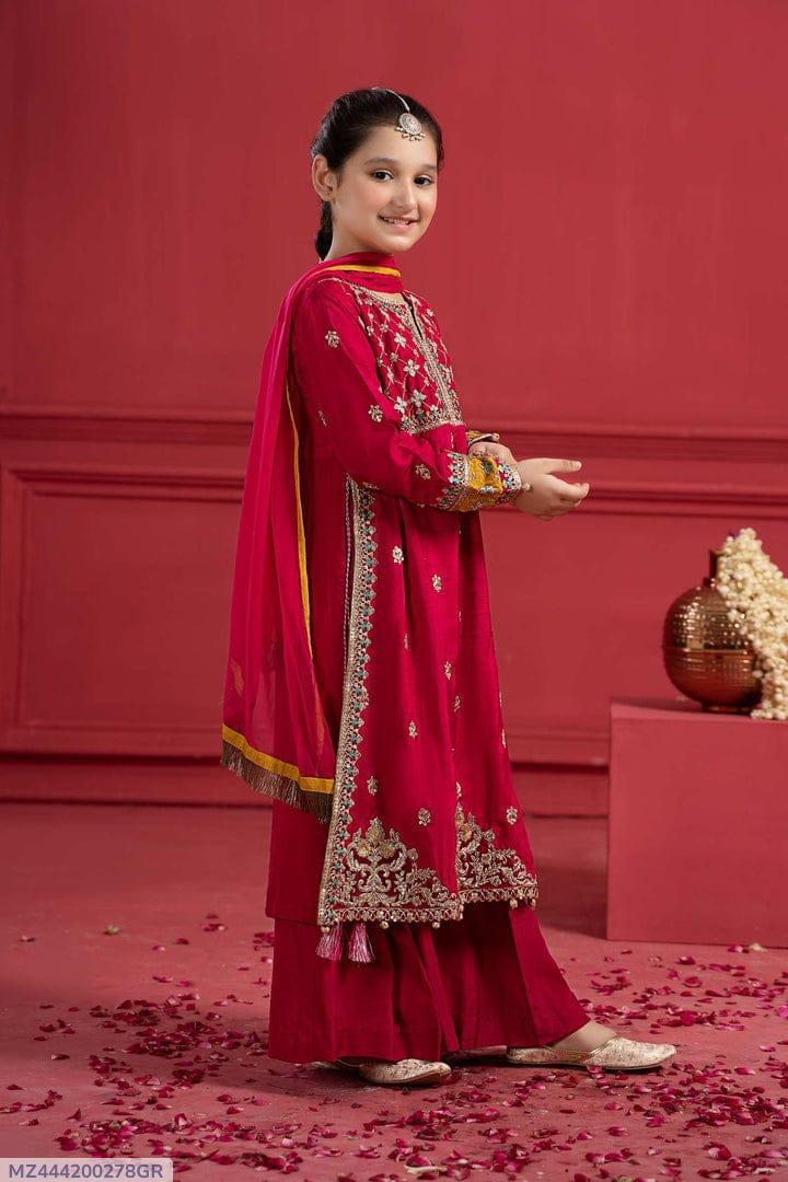 3 PC Girl Lawn Embroidered Unstitched Suit