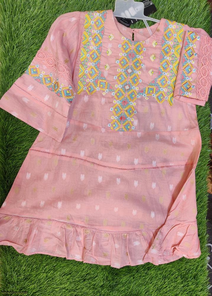 Girls Stitched Cotton Embroidered Shirt