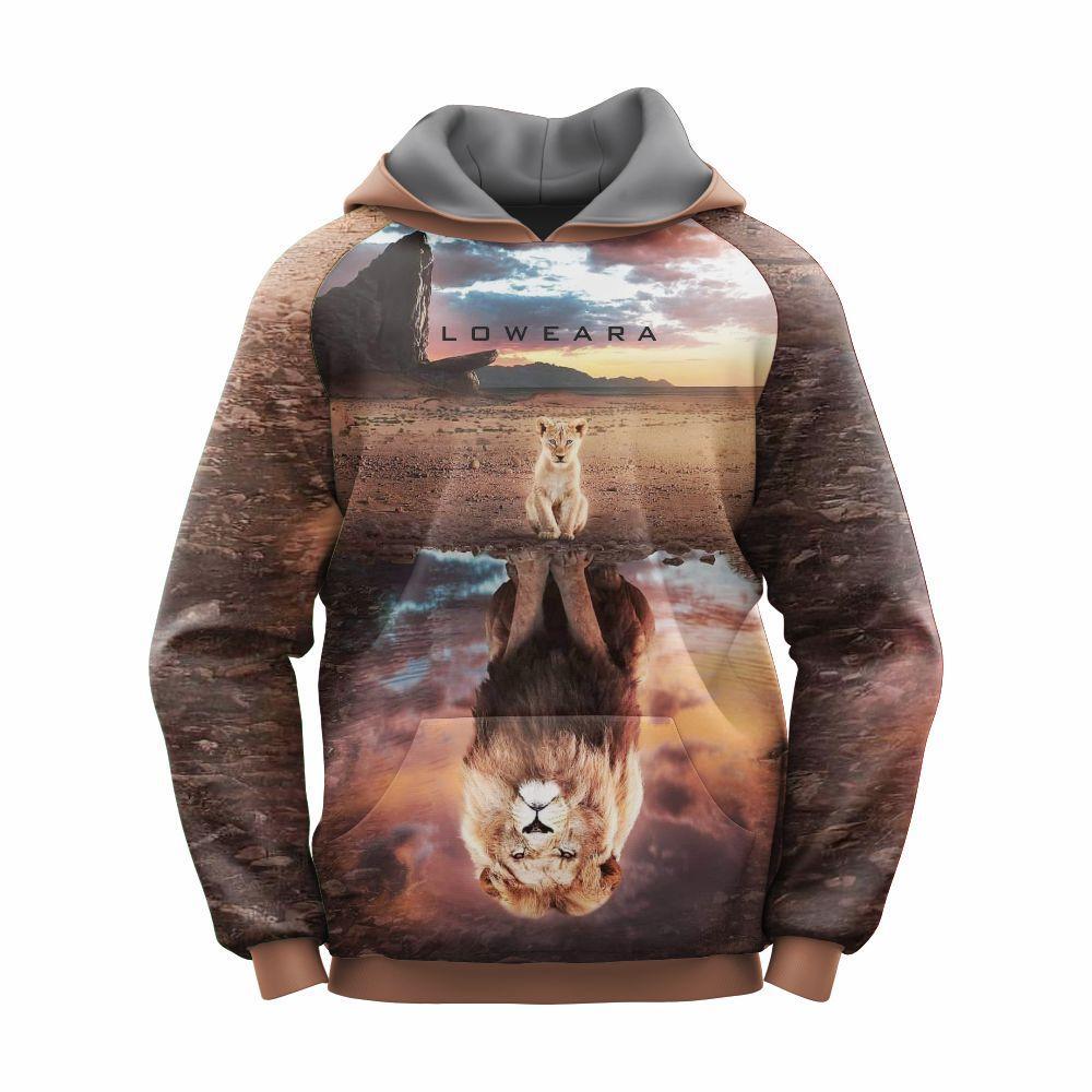 Kids Hoodie Lion Graphic Printed Hoody