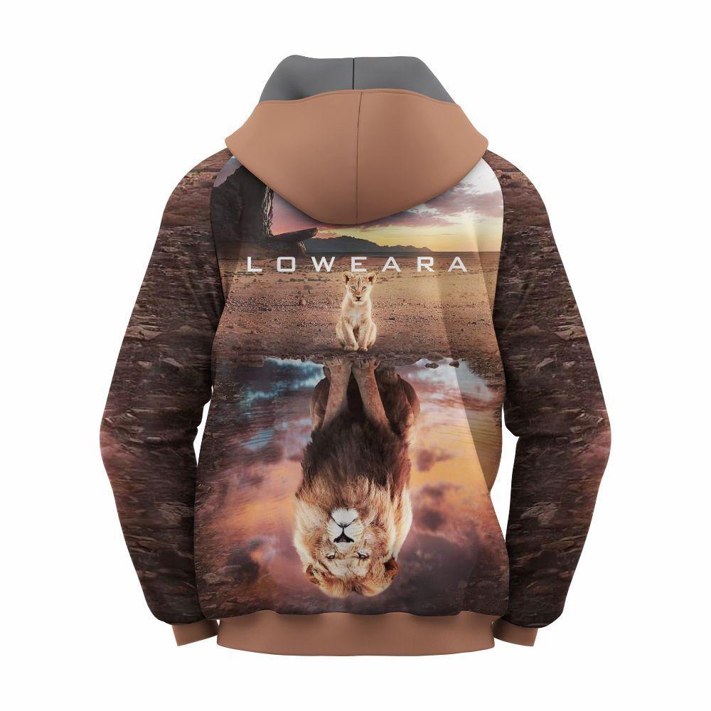 Kids Hoodie Lion Graphic Printed Hoody