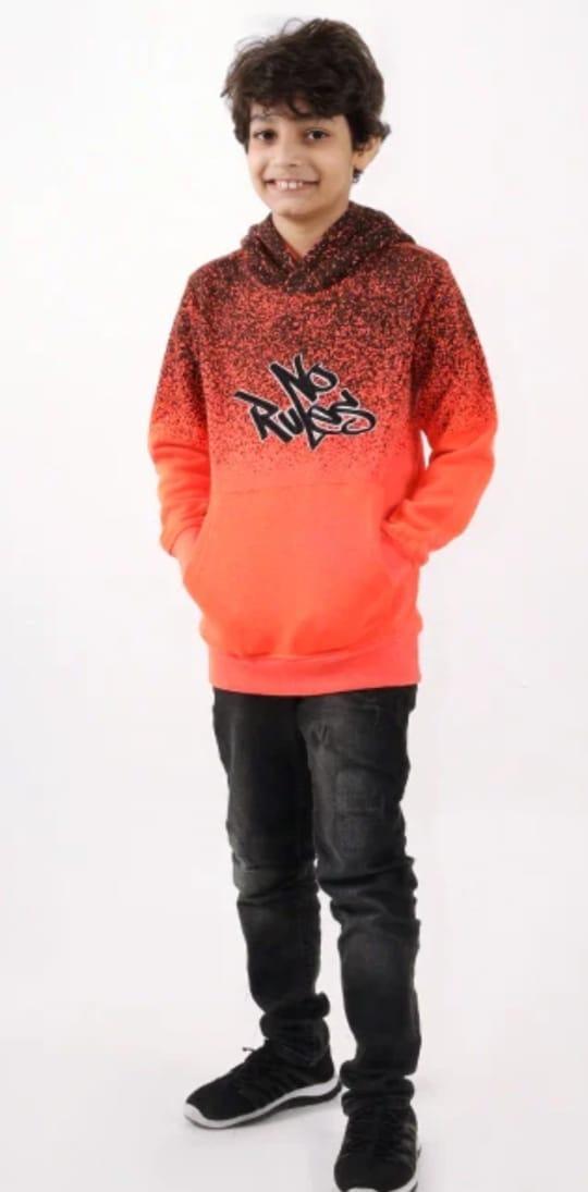 Stylish Embroidered Fleece Hoodie For Boys Age 8-15