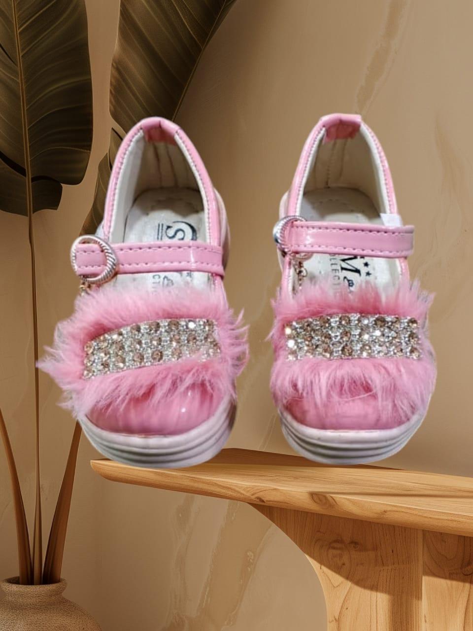 Charming Pink Leather Loafers For Girls 1 Pair