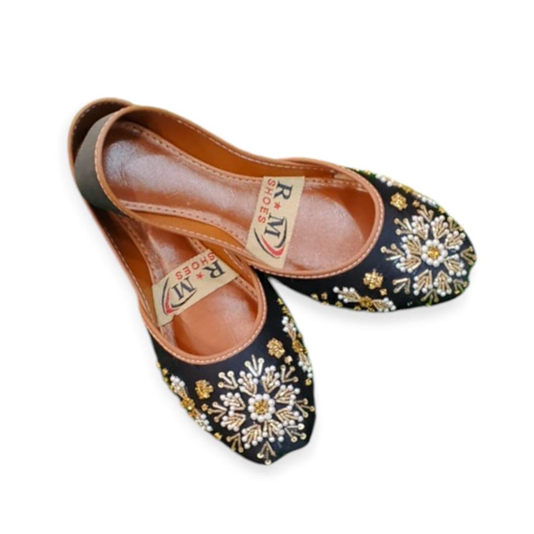 Women PU Leather Embroidered Khusa 2 Pair For Fancy Casual Wear