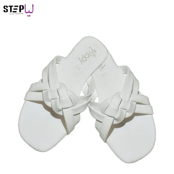 Stylish Women Casual PU Leather Flats 1 Pc White