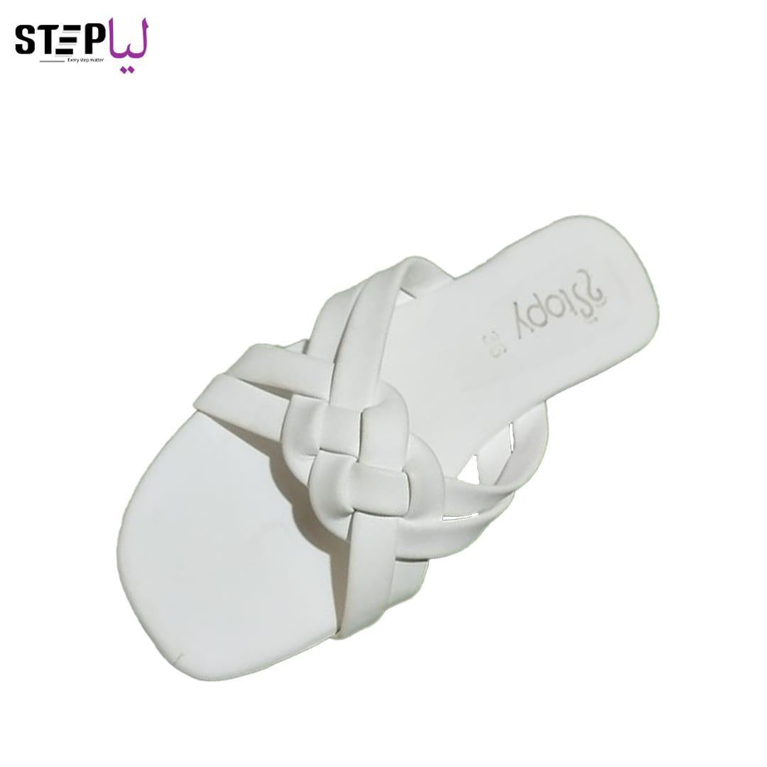 Stylish Women Casual PU Leather Flats 1 Pc White