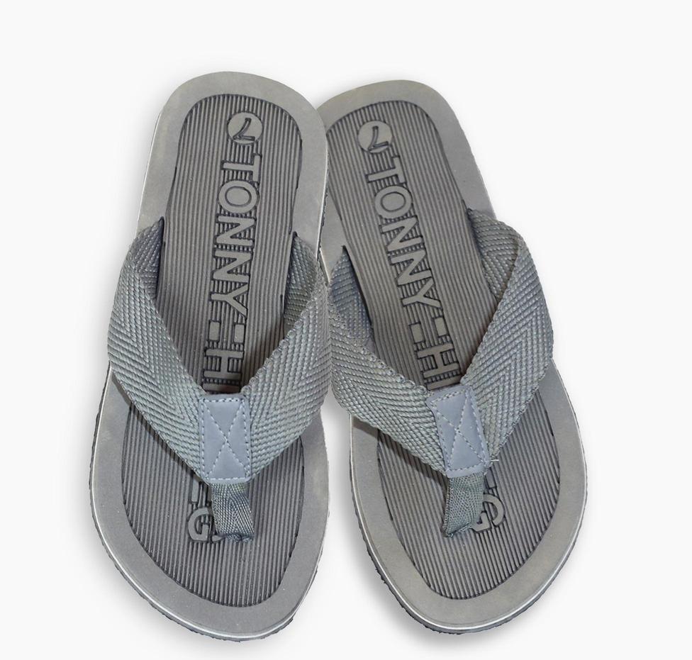 Men Casual Rubber Flip Flops Classic Grey 1 Pair