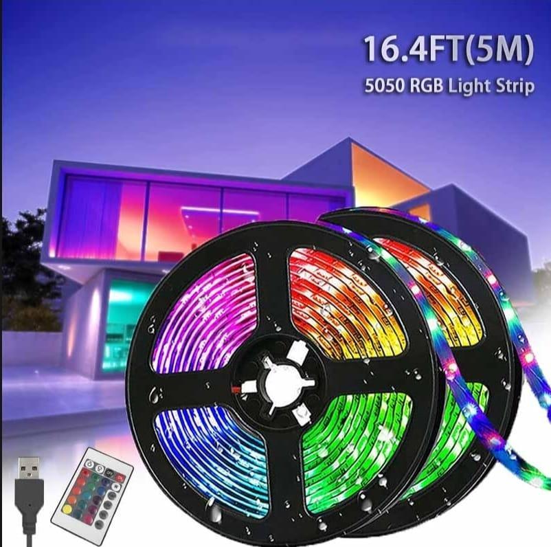 Multicolor LED USB Light Strip With Remote control 16.4 ft