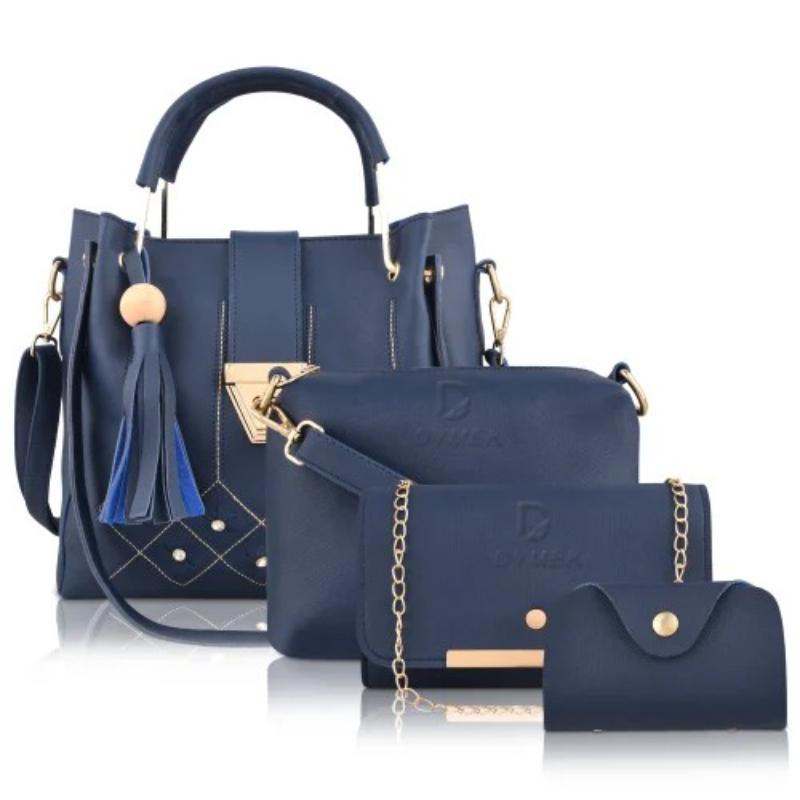 Stylish Women PU Leather Handbags Set - 5Pc Collection For Fashionable Everyday Use